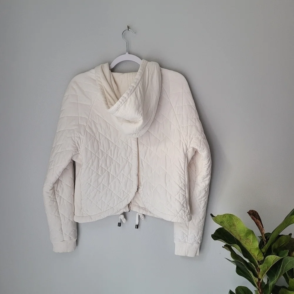 FREE PEOPLE Quilted Split Back Hooded Jacket